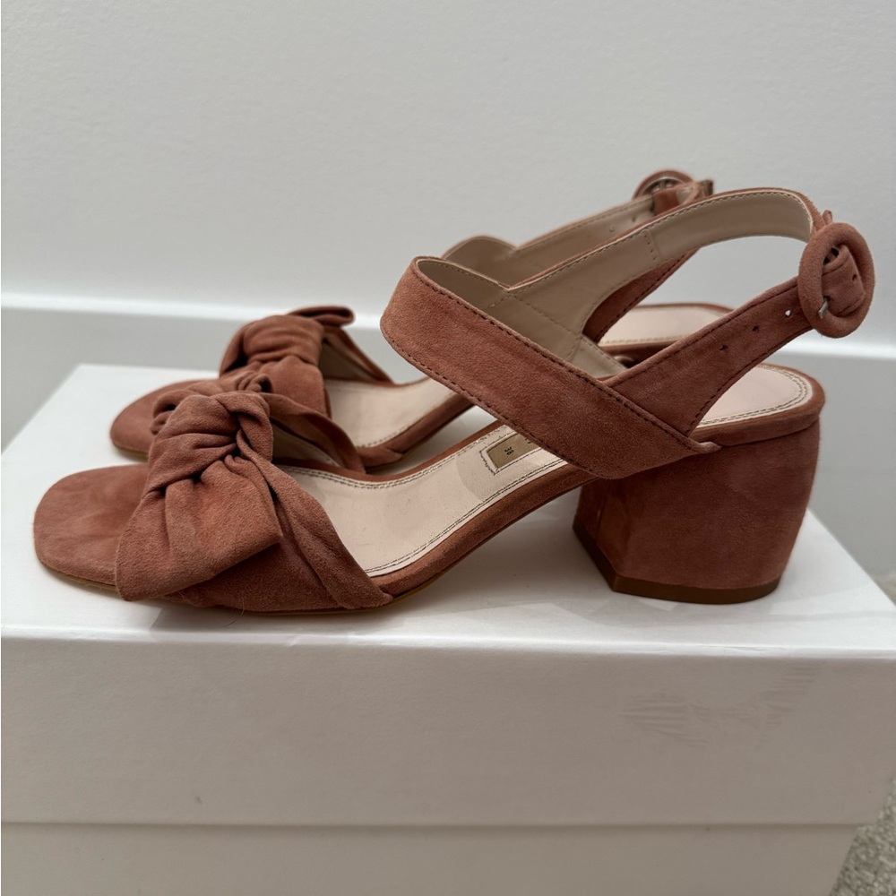 Zara Pink Suede Bow Heels